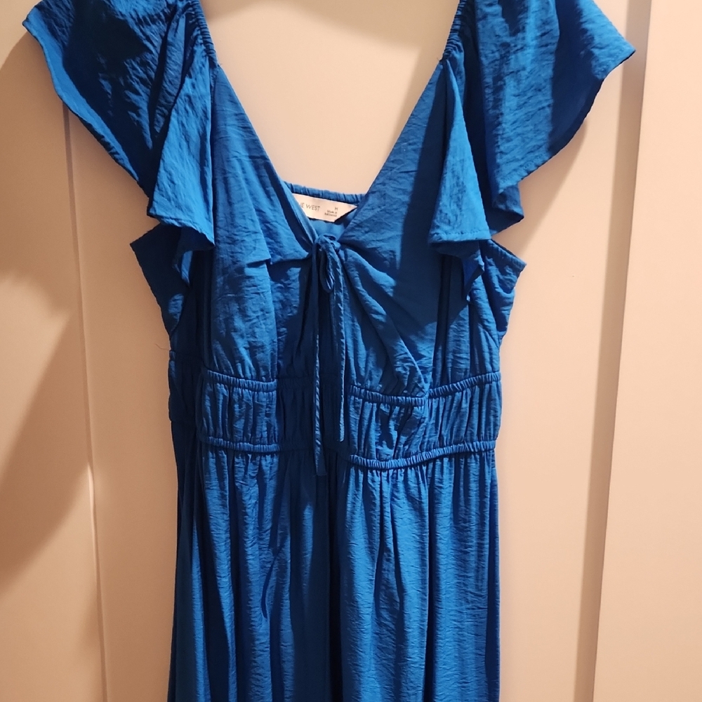 Nine West Vibrant Blue Ruffled Dress  Size Medium